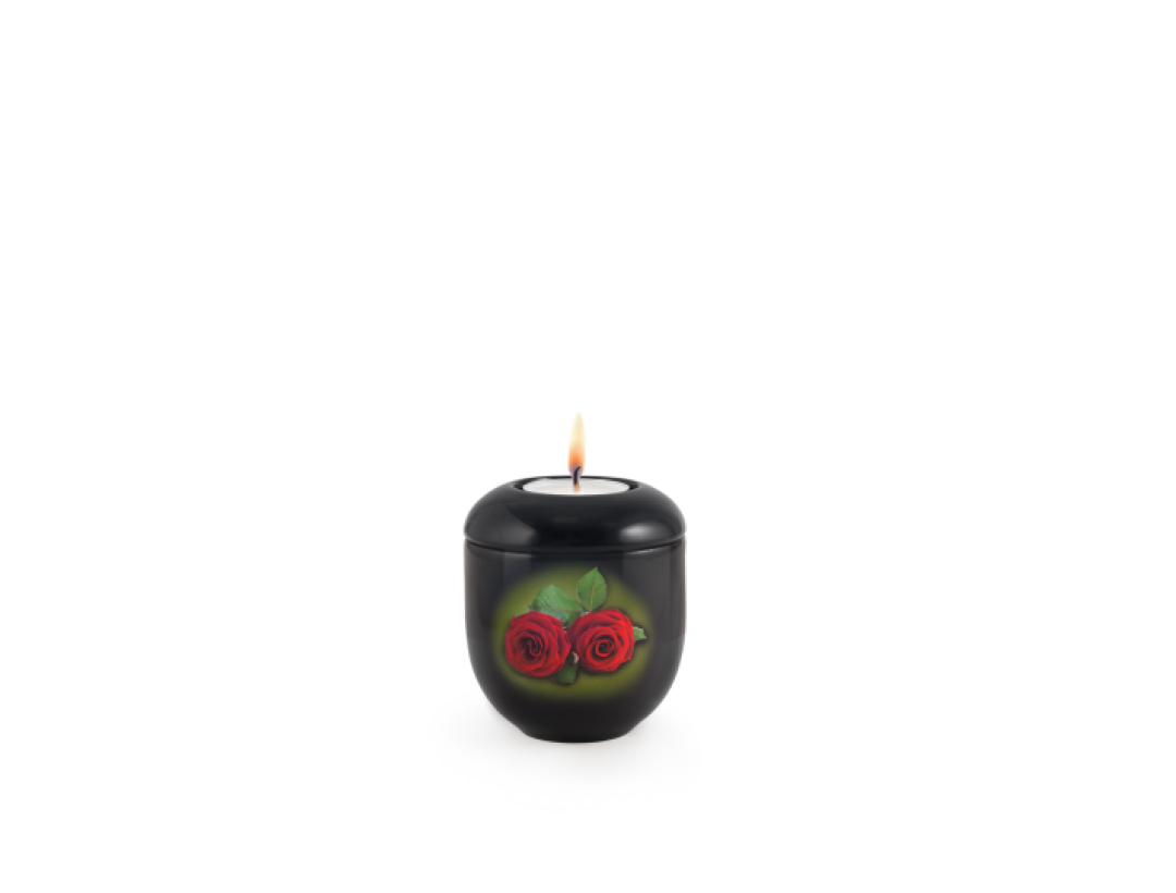 Edition 1, schwarz - Gedenklicht, Rosen Edition 1, schwarz - Gedenklicht, Rosen