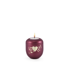 Edition Creatio, Perlmutt Weinrot, Herz, Gedenklicht