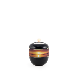 Edition Landscape, Schwarz, Dekorband Sonnenuntergang/ Goldstreifen, Gedenklicht