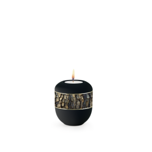Edition Ventura, Samton schwarz, Erle, umlaufendes Zierband, Porzellan