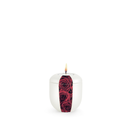 Edition Natura, Perlmutt, rote Rosen, Gedenklicht Edition Natura, Perlmutt, rote Rosen, Gedenklicht