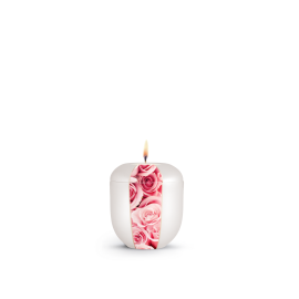 Edition Natura, Perlmutt, rosa Rosen, Gedenklicht Edition Natura, Perlmutt, rosa Rosen, Gedenklicht