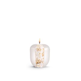 Edition Natura, Perlmutt, weiße Rosen, Gedenklicht Edition Natura, Perlmutt, weiße Rosen, Gedenklicht