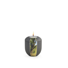 Edition Natura, Samtton anthrazit - Gedenklicht, Baum Edition Natura, Samtton anthrazit - Gedenklicht, Baum