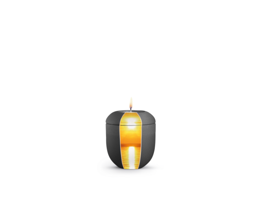 Edition Natura, Samtton anthrazit, Sonnenuntergang, Gedenklicht