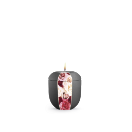 Edition Natura, Samtton anthrazit,  Rosen, Gedenklicht Edition Natura, Samtton anthrazit,  Rosen, Gedenklicht