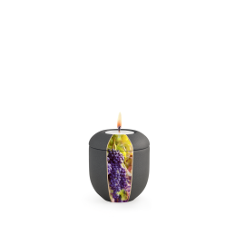 Edition Natura, Samtton anthrazit, Weinrebe, Gedenklicht Edition Natura, Samtton anthrazit, Weinrebe, Gedenklicht