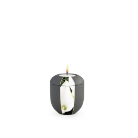 Edition Natura, Samtton anthrazit, Calla, Gedenklicht Edition Natura, Samtton anthrazit, Calla, Gedenklicht