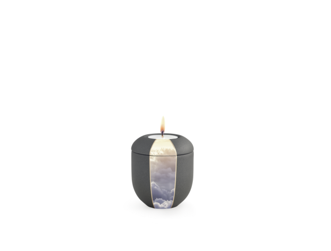 Edition Natura, Samtton anthrazit, Wolken, Gedenklicht Edition Natura, Samtton anthrazit, Wolken, Gedenklicht