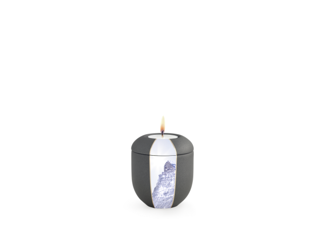 Edition Natura, Samtton anthrazit, Gipfel, Gedenklicht Edition Natura, Samtton anthrazit, Gipfel, Gedenklicht