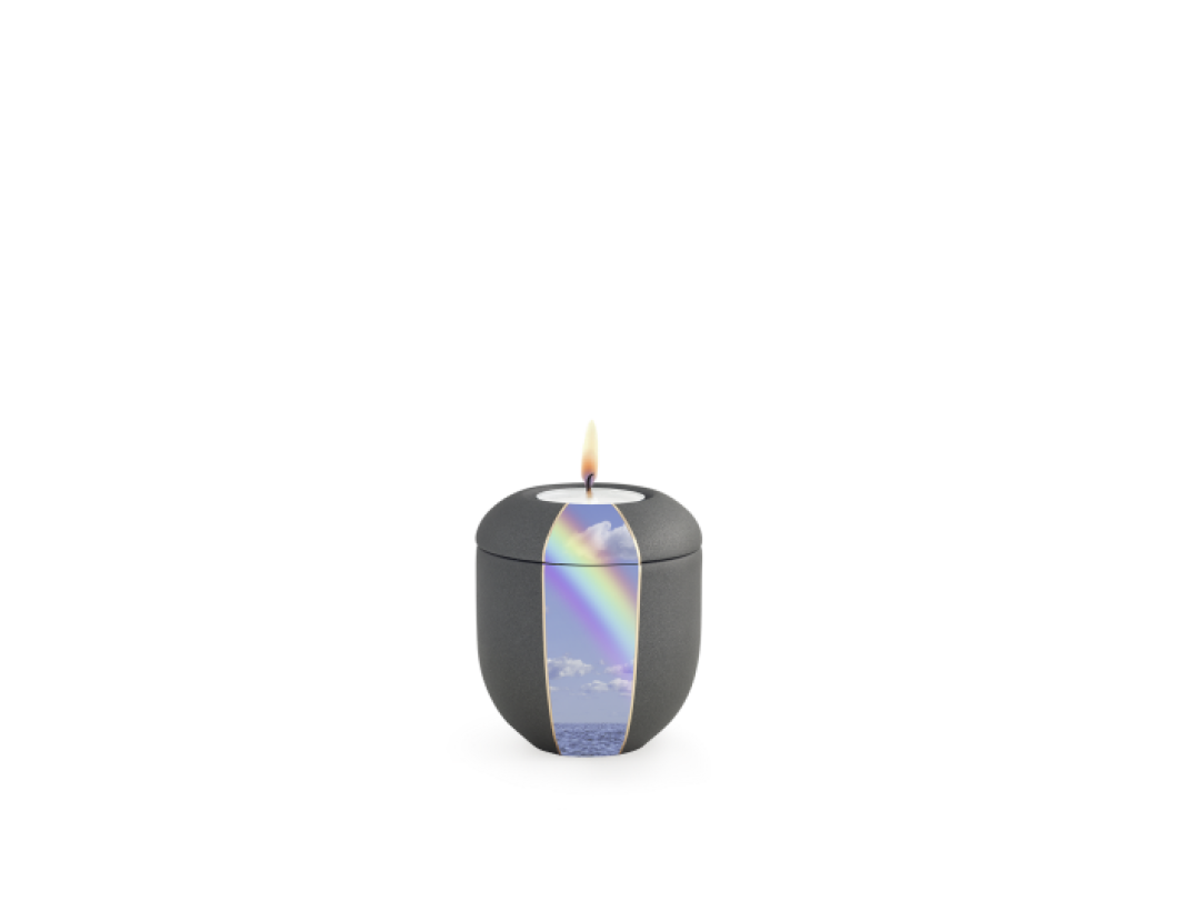 Edition Natura, Samtton anthrazit, Regenbogen, Gedenklicht Edition Natura, Samtton anthrazit, Regenbogen, Gedenklicht