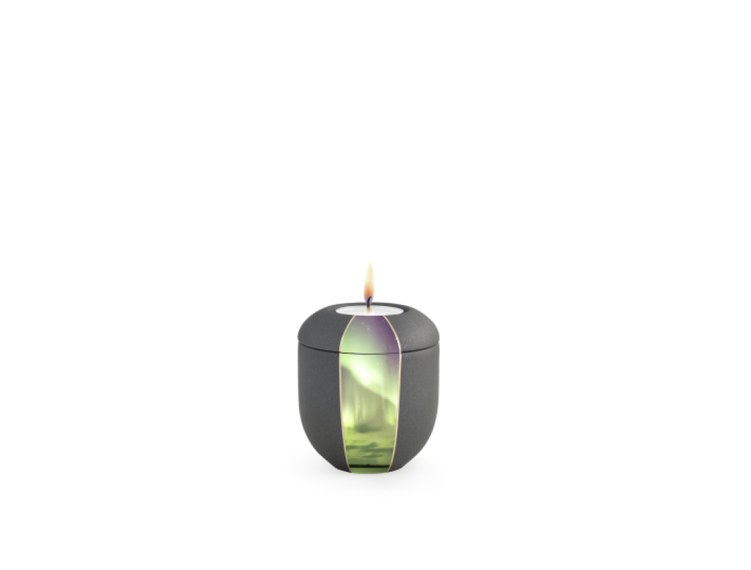 Edition Natura, Samtton anthrazit, Nordlicht, Gedenklicht Edition Natura, Samtton anthrazit, Nordlicht, Gedenklicht