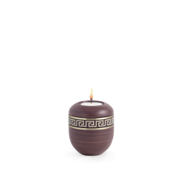 Edition Intarsia, Kastanienbraun handbemalt, Mäander, Gedenklicht Edition Intarsia, Kastanienbraun handbemalt, Mäander, Gedenklicht