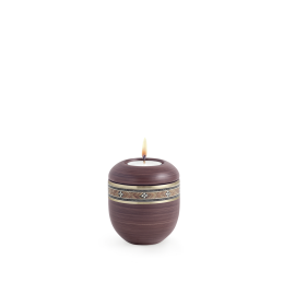 Edition Intarsia, Kastanienbraun handbemalt, Kreuze, Gedenklicht