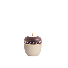 Edition Intarsia, Creme/Kastanienbraun handbemalt, Zacken, Gedenklicht