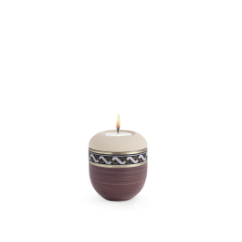 Edition Intarsia, Kastanienbraun/ Creme handbemalt, Wellen, Gedenklicht Edition Intarsia, Kastanienbraun/ Creme handbemalt, Wellen, Gedenklicht