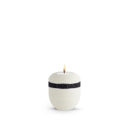 Gedenklicht Edition Rocka, Steinoptik, creme zweifarbiges Band