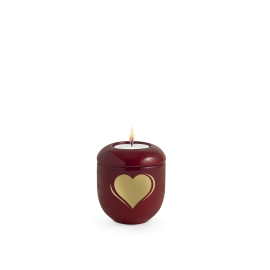 Edition D'artiste, hochglanz Rubin, Herz, Gedenklicht
