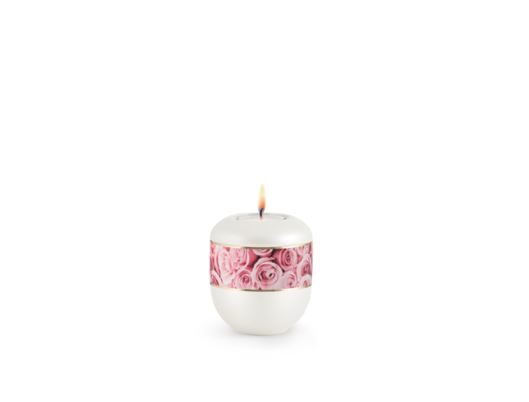 Edition 360°, perlmutt - Gedenklicht, rosa Rosen Edition 360°, perlmutt - Gedenklicht, rosa Rosen