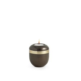 Edition Alicante, hochglanz siena, Goldstreifen, Gedenklicht Edition Alicante, hochglanz siena, Goldstreifen, Gedenklicht