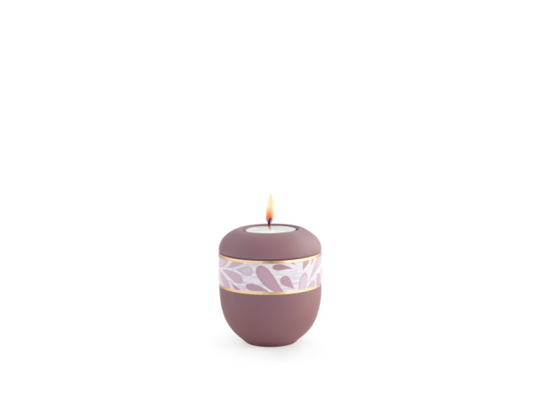 Edition Pastell, Soft-Touch-Oberfläche, Altrosa, Tropfendekor, Gedenklicht