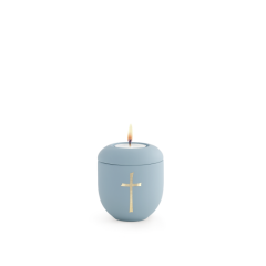 Edition Pastell, Soft-Touch-Oberfläche, Türkis, Kreuz, Gedenklicht