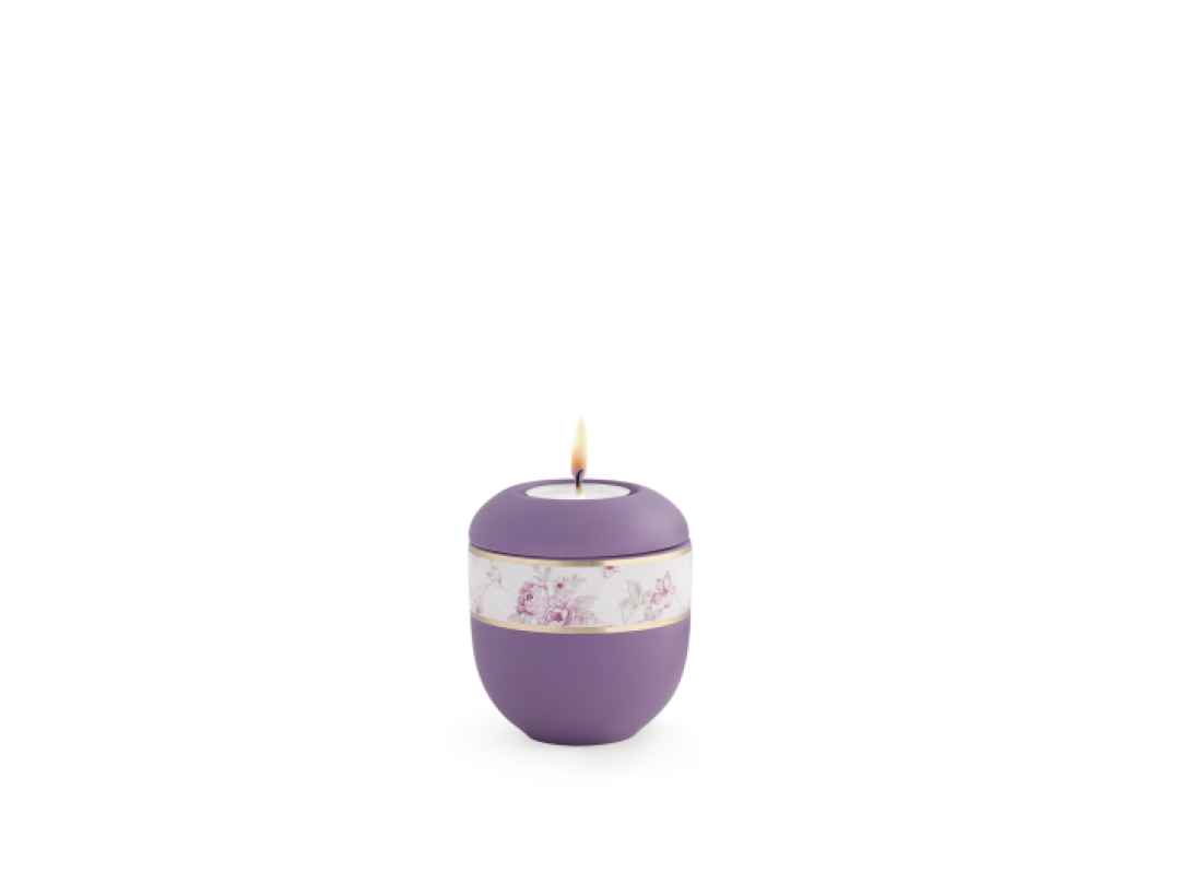 Edition Pastell, Soft-Touch-Oberfläche, Lila, Blumendekor, Gedenklicht Edition Pastell, Soft-Touch-Oberfläche, Lila, Blumendekor, Gedenklicht