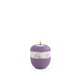 Edition Pastell, Soft-Touch-Oberfläche, Lila, Blumendekor, Gedenklicht Edition Pastell, Soft-Touch-Oberfläche, Lila, Blumendekor, Gedenklicht