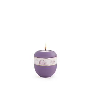Edition Pastell, Soft-Touch-Oberfläche, Lila, Blumendekor, Gedenklicht
