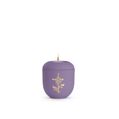 Edition Pastell, Soft-Touch-Oberfläche, Lila, Kreuz mit Rose, Gedenklicht