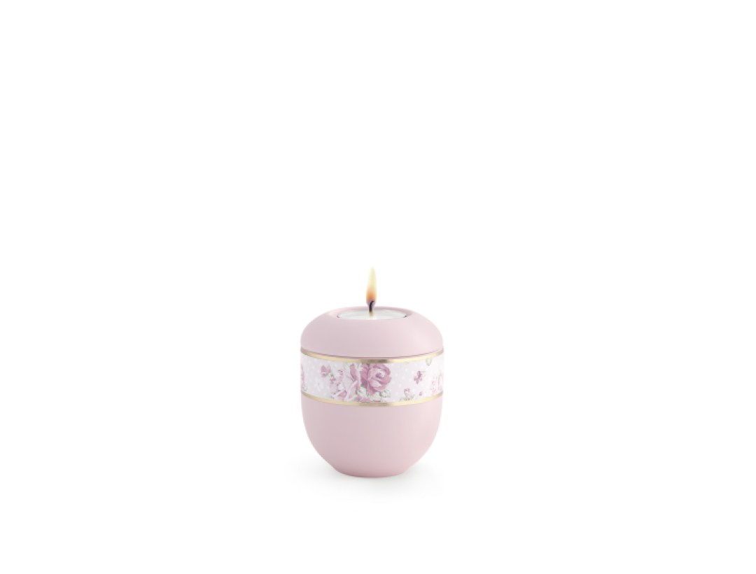 Edition Pastell, Soft-Touch-Oberfläche, Rosa, Rosendekor, Gedenklicht Edition Pastell, Soft-Touch-Oberfläche, Rosa, Rosendekor, Gedenklicht