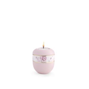 Edition Pastell, Soft-Touch-Oberfläche, Rosa, Rosendekor, Gedenklicht