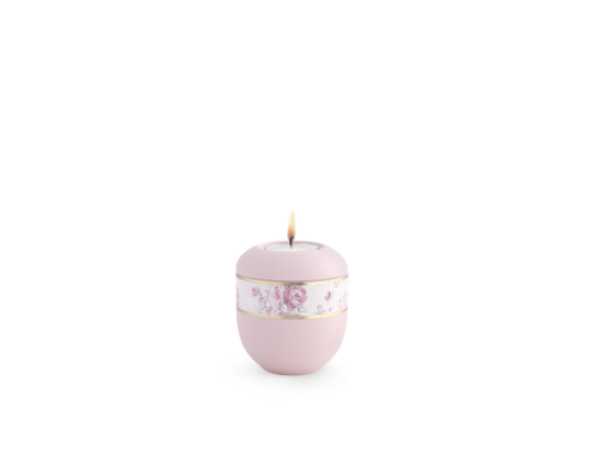 Edition Pastell, Soft-Touch-Oberfläche, Rosa, Rosendekor, Gedenklicht