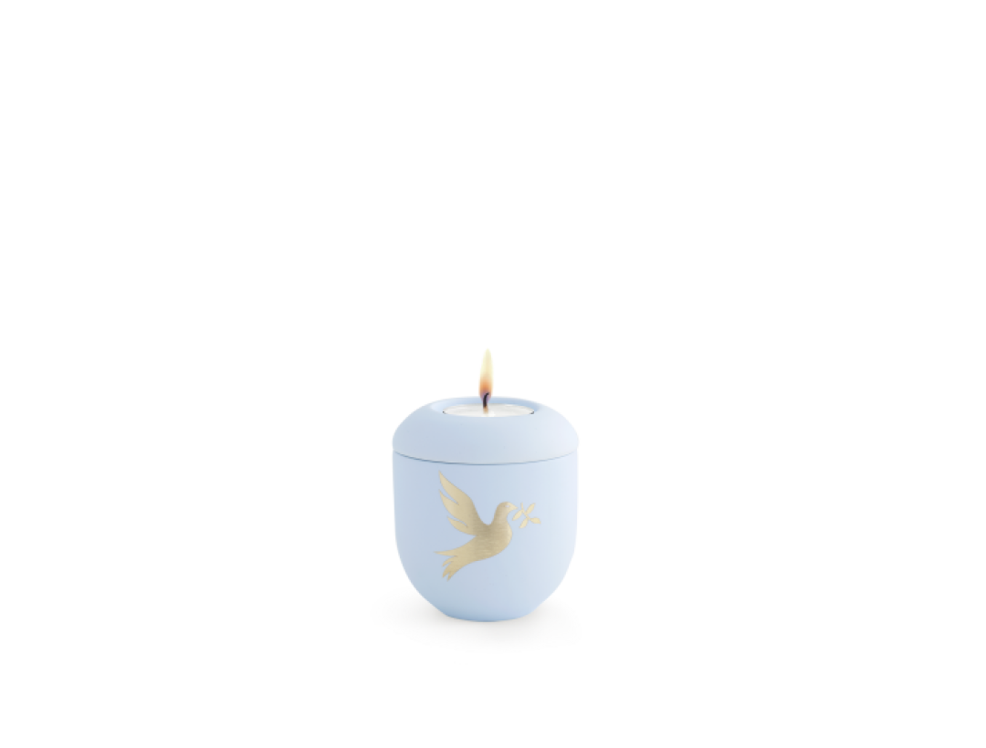 Edition Pastell, Soft-Touch-Oberfläche, Hellblau, Taube, Gedenklicht Edition Pastell, Soft-Touch-Oberfläche, Hellblau, Taube, Gedenklicht