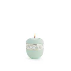 Edition Pastell, Soft-Touch-Oberfläche, Mintgrün, Blätterdekor, Gedenklicht