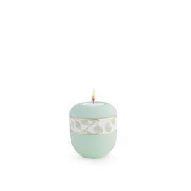 Edition Pastell, Soft-Touch-Oberfläche, Mintgrün, Blätterdekor, Gedenklicht