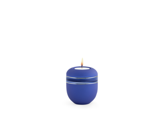 Edition Cascade, Samtton azur, Wellendekor, Gedenklicht
