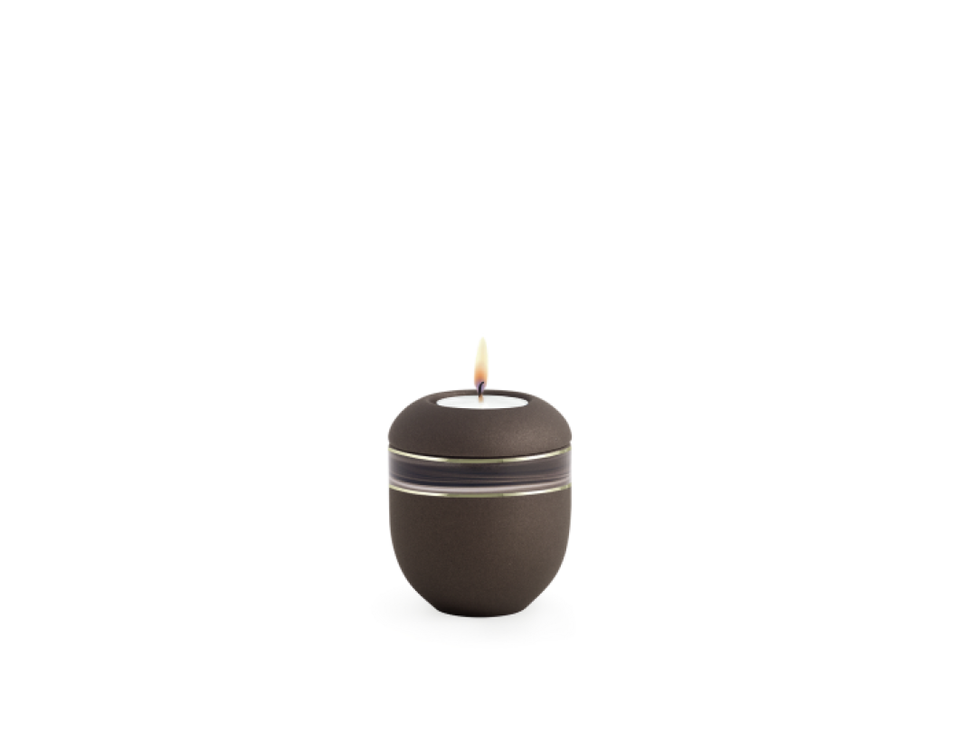 Edition Cascade, Samtton siena, Wellendekor, Gedenklicht Edition Cascade, Samtton siena, Wellendekor, Gedenklicht