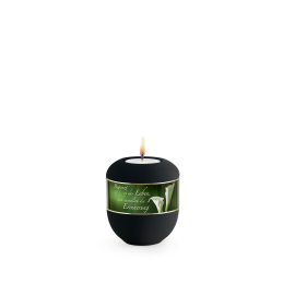 Edition Poesie, Samtton tiefschwarz - Gedenklicht, Calla , Begrenzt ist das Leben… Edition Poesie, Samtton tiefschwarz - Gedenklicht, Calla , Begrenzt ist das Leben…