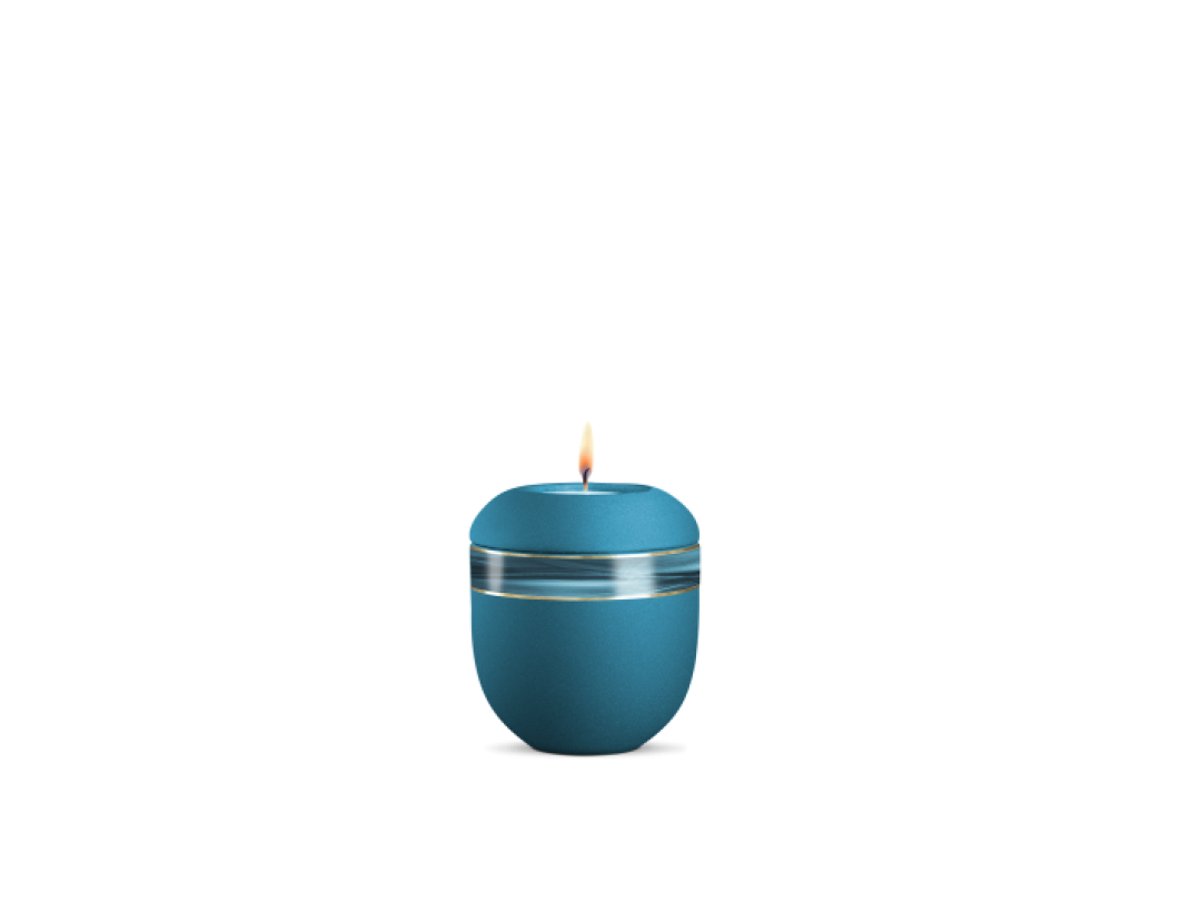 Gedenklicht, Infinity Sorrento, velvet Arctic Türkis, Wellendekor