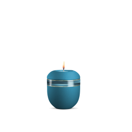 Gedenklicht, Infinity Sorrento, velvet Arctic Türkis, Wellendekor