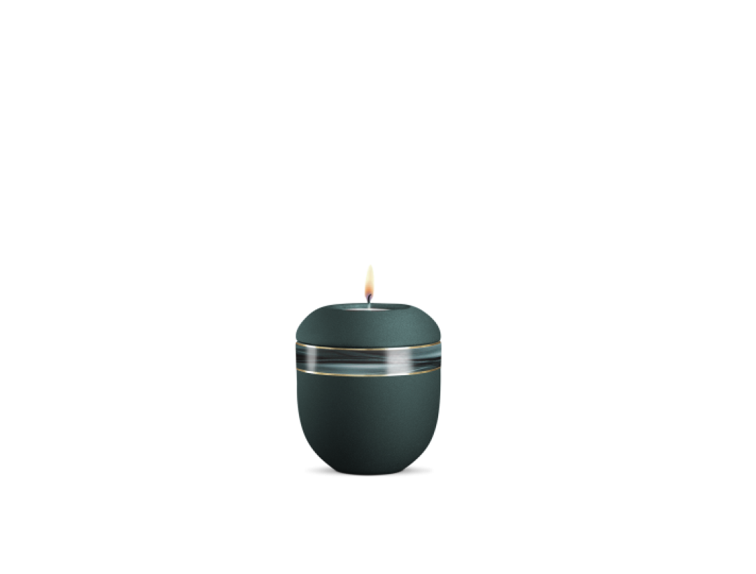 Gedenklicht, Infinity Sorrento, velvet Petrol, Wellendekor