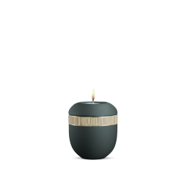 Gedenklicht, Infinity Foresta, velvet Petrol, Bambusdekor Gedenklicht, Infinity Foresta, velvet Petrol, Bambusdekor