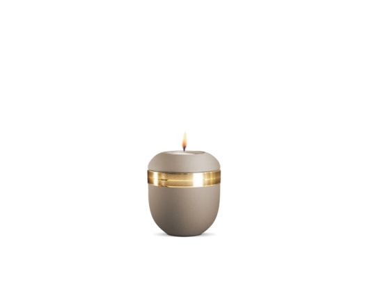 Gedenklicht, Infinity Ouro, velvet Champagner, gebürstetes Golddekor