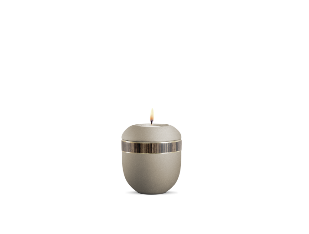 Gedenklicht, Infinity Foresta, velvet Champagner, Zebranodekor