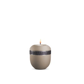 Gedenklicht, Infinity Veta, velvet Champagner, schwarz gebürstetes Dekor