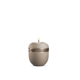 Gedenklicht, Infinity Rakenne, velvet Champagner, braunes Strukturdekor