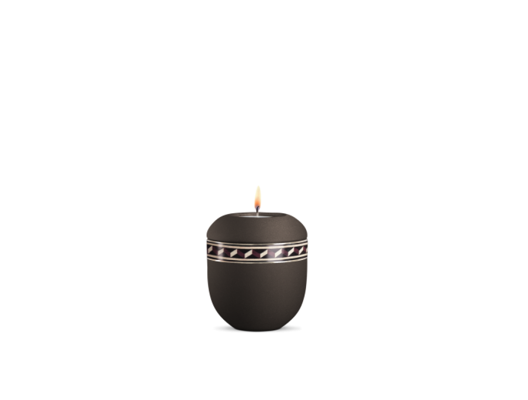 Gedenklicht, Infinity Torino, velvet Siena, Intarsiendekor Wellen