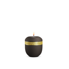 Gedenklicht, Infinity Glamour Gold, velvet Siena, Gold glitzerndes Dekor