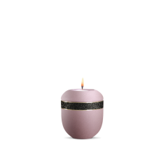 Gedenklicht, Infinity Noire, velvet Rosé, Schwarz glitzerndes Dekor